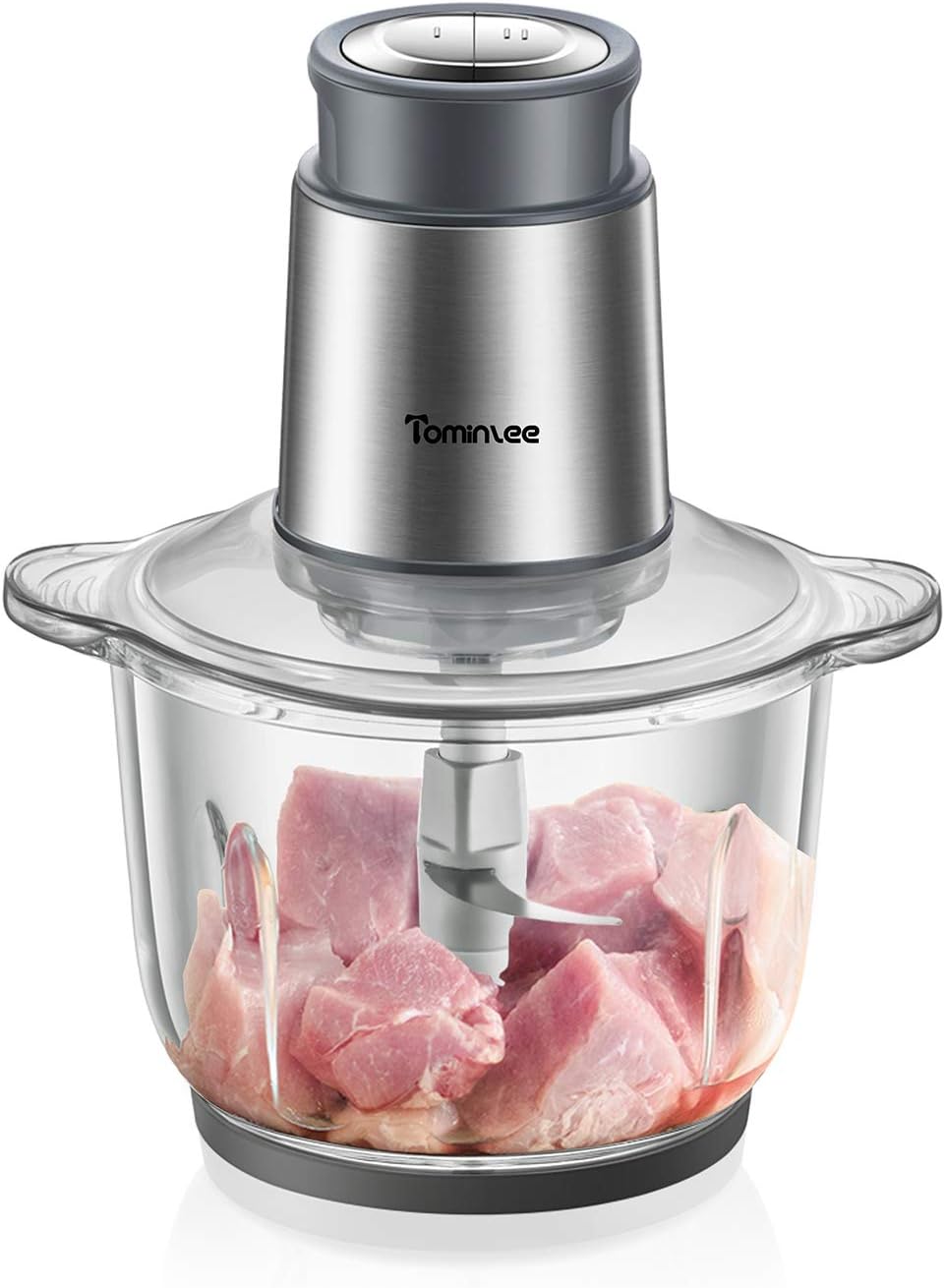 Amazon フードプロセッサー 2 0l大容量 チョッパー 300wハイパワー急速きざむ 4枚刃カッター 2段階スピード 2 ガラス製ボトル Tominlee 電動 静音 安定 簡単操作 フードチョッパー ミキサー 離乳食 みじん切り器 フードカッター コンパクト 大根おろし 玉ねぎ 一台多役