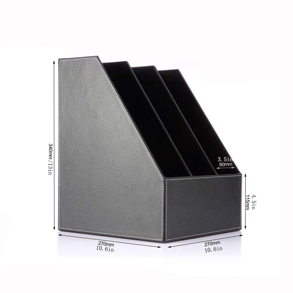 Rack documenti desktop verticale - File a tre colonneLeather Office Supplies Sorter per un'efficiente archiviazione di aree di lavoro e nizzazione aziendale