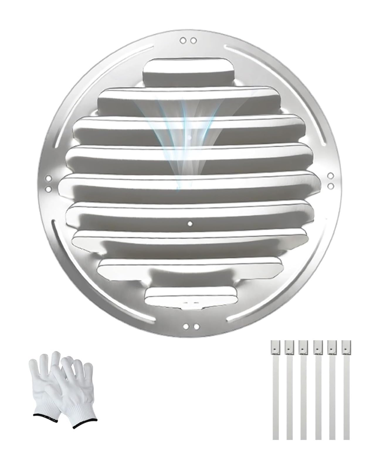AVkgwrtb Stainless Steel Ac Vent Deflector, Stainless Steel Outdoor Round AC Wind Direction Shield, Multiple Sizes(46cm/18in)