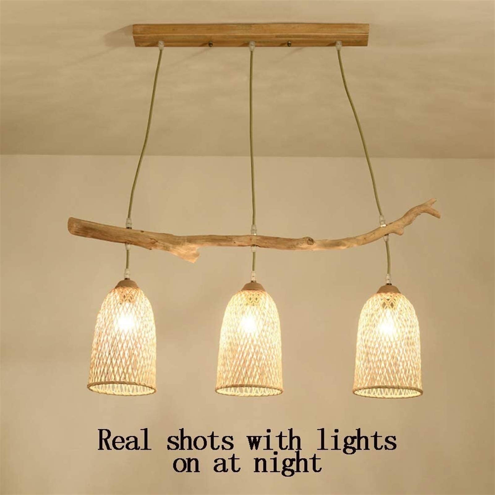 Lampadella Fatta a Mano del Sud -EST Asiatico, Nordic Creative Fai -da -Te in Terapia Fai -da -Te Lampada a Sospensione Singola Testa in Legno in Legno Sala da Pranzo Sala da Pranzo Bar Bar Cafe