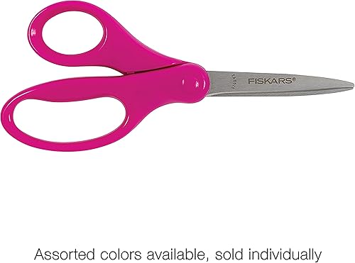 Miniatura 5 de Fiskars 12-94587096J - Tijeras para estudiantes, suministros para el regreso a clases, 7 pulgadas, los colores pueden variar