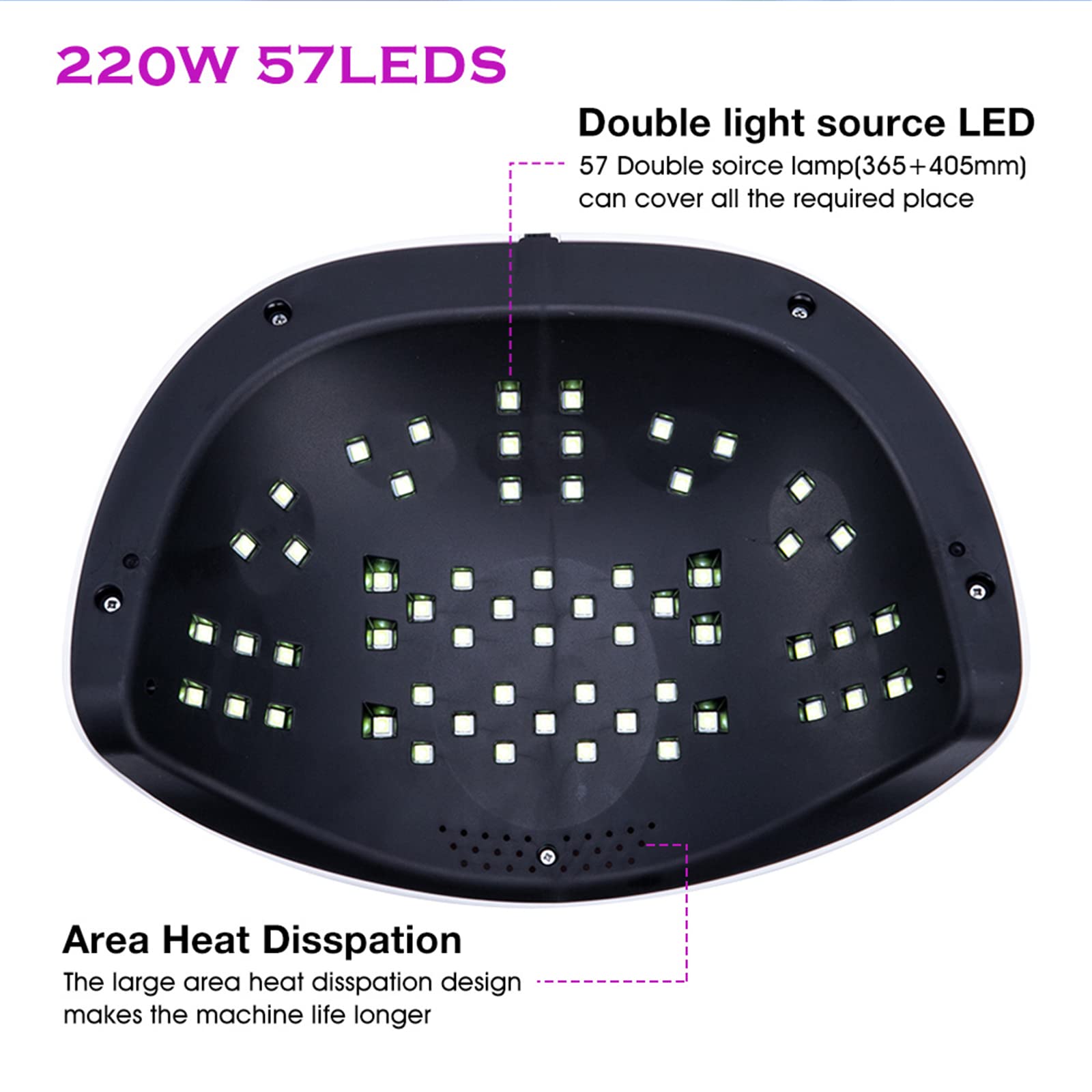 ZYC Asciugacatura a Secco rapido Potente 150 W 57 Lampada UV Lampada UV Aggiornamento Lampada per Unghie Grande Lampada per Unghie Lampada Professionale per secchezzature