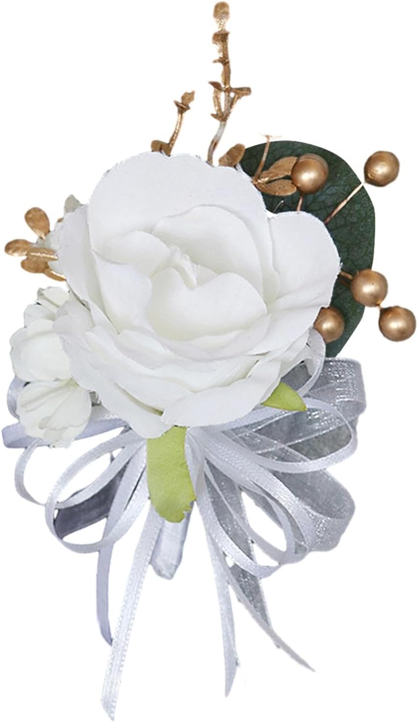 Wedding Flower Boutonniere Romantic Brooch Suit Pin for Wedding Events Party White|1 Wedding Boutonniere|Flowers, Petals & Garlands|Home & Garden