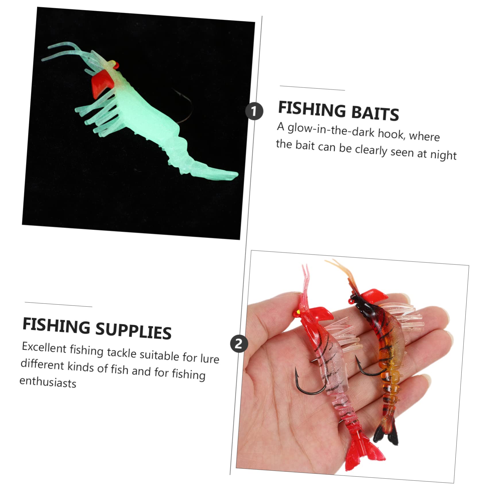 Supvox Bionische Garnelen Bass Lockt Gefälscht Rigs Fangen Künstlich Fisch Lockt Anlage Fallen Bausatz Catfishing Klemmbausteine Bionische Angelköder PVC