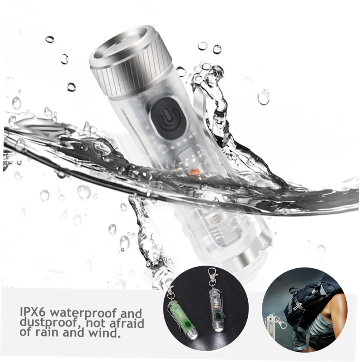 BESPORTBLE 4pezzi Mini Torcia Led Portachiavi Ricaricabile Regolabile Luce Portatile Per Escursioni Campeggio e Emergenze Modalità Di Illuminazione Design Compatto e Leggero Per Borse e