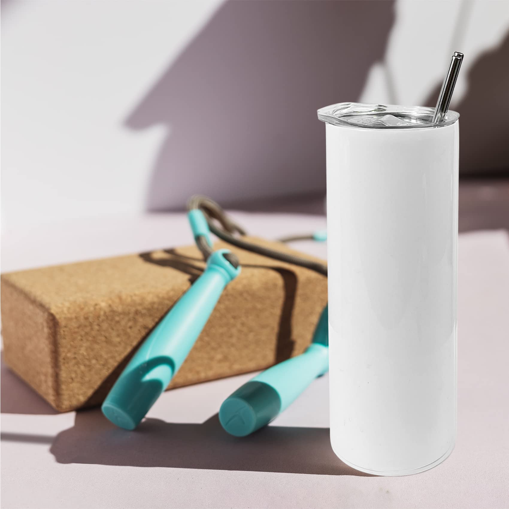 Vasos De Sublimación De Acero Inoxidable - 4 Unidades De 600 Ml, Doble Pared, Con Tapa, Pajita Y Caja De Regalo, Para Personalizar