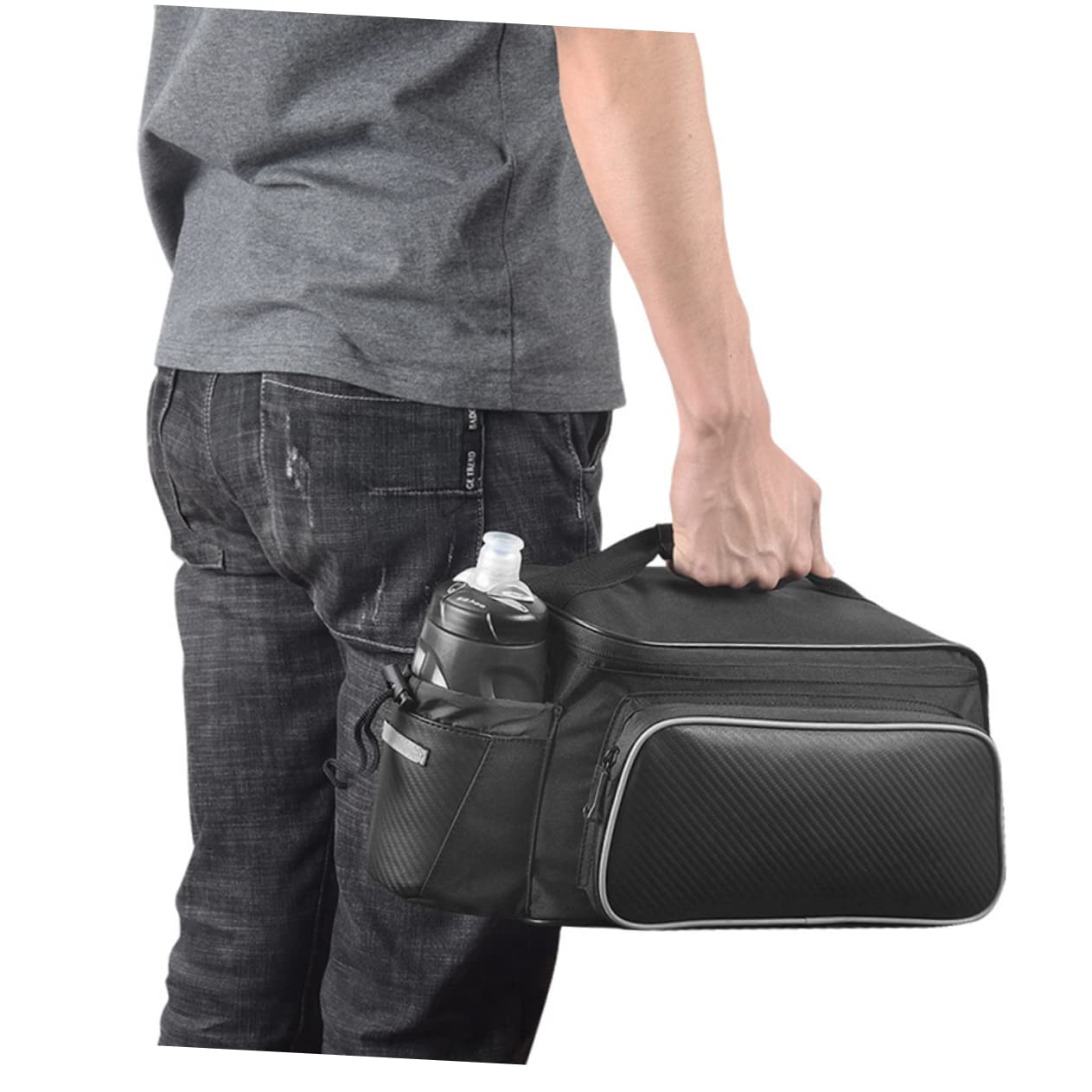 Toddmomy Borsa Per Sedile Posteriore Della Bici Borsa Per Accessori Da Bici Adatta Per Mountain Bike Strisce Riflettenti e Capacità Ampia Per Contenere Tutto Necessario Per Pedalata