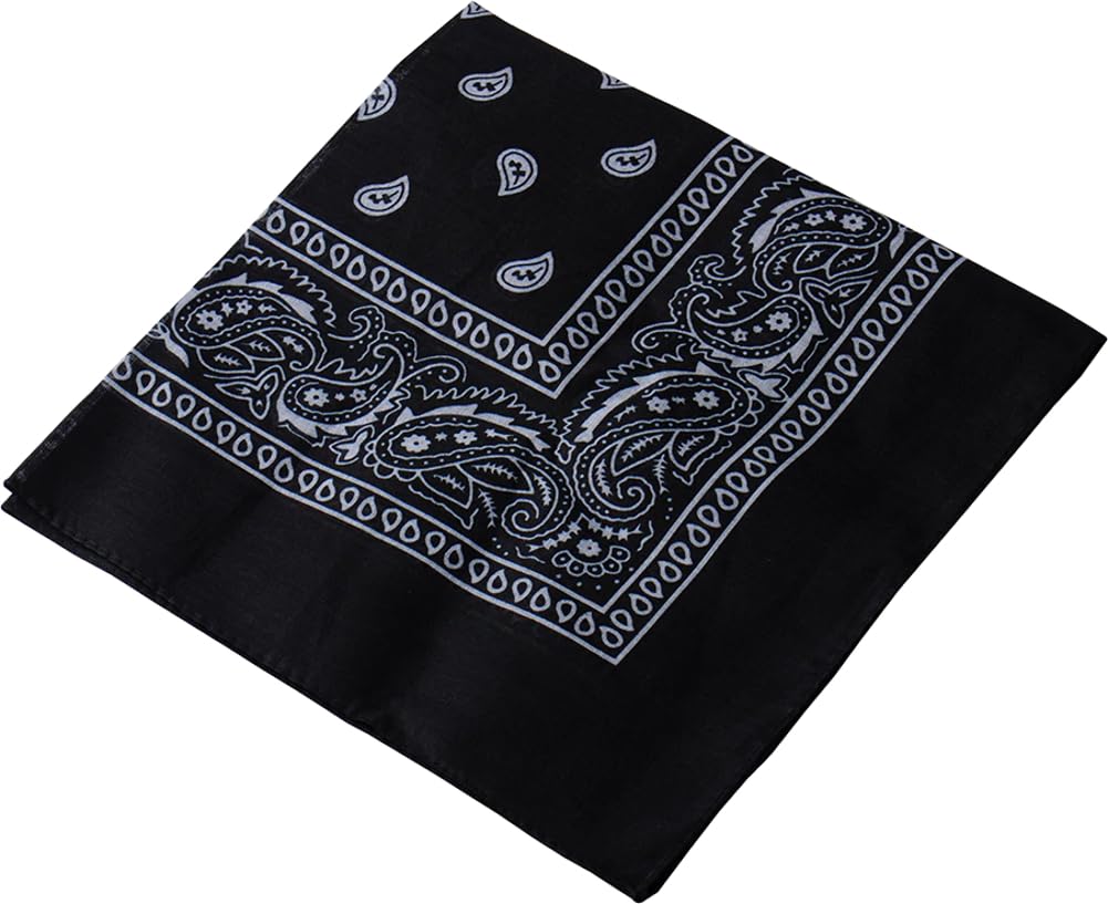 Black Cowboy Cowgirl Western Cotton Bandana Head 22