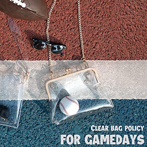 HOXIS Clear Transparent PVC Kiss Lock Chain Cross Body Bag Womens Clutch3