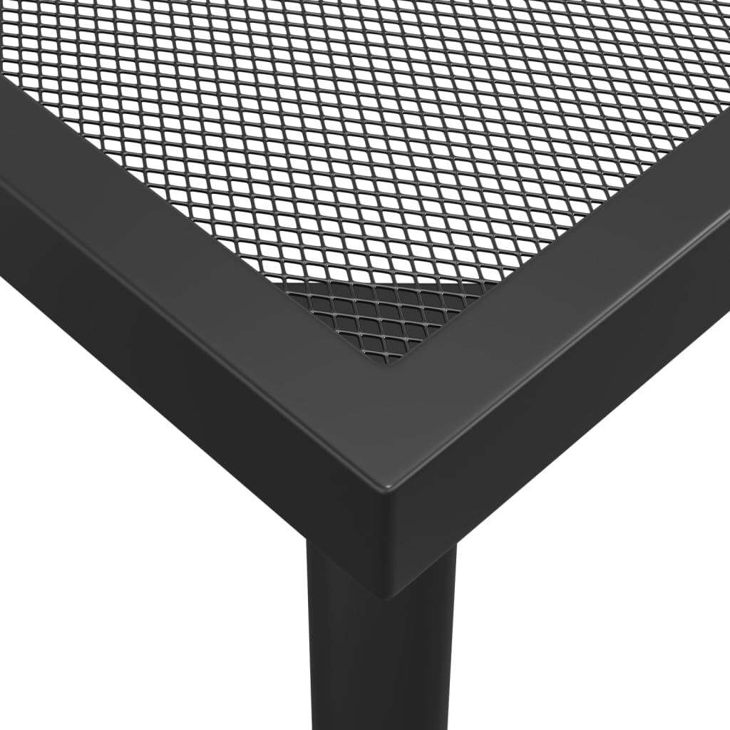 Tavolo da giardino antracite 100 x 100 x 72 cm, design a griglia in acciaio, quadrato, robusto tavolo da pranzo per esterni per terrazza e giardino, resistente alle intemperie