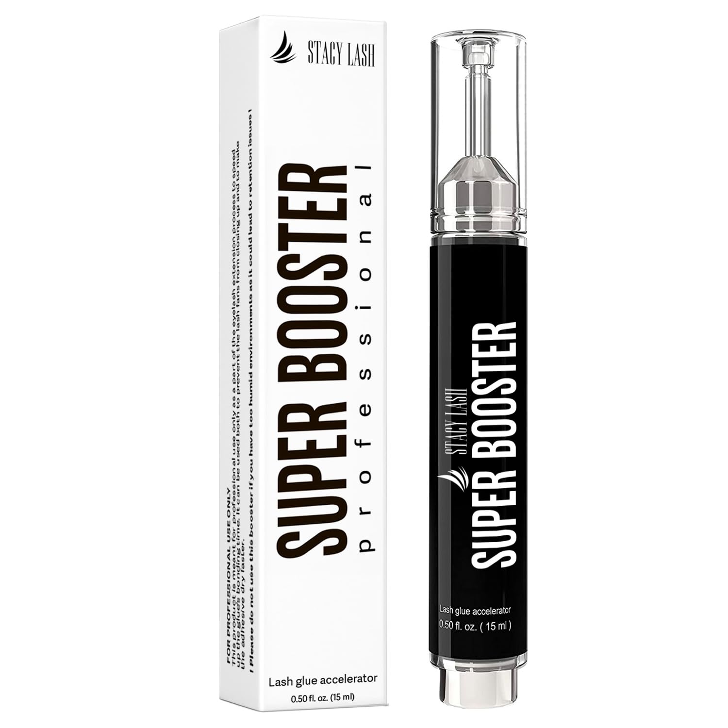 STACY LASH Super Booster for Eyelash Extensions / 0.50fl. oz. / 15ml / Eyelash Primer/Accelerated Lash Bond/Lash Extension Glue Activator/Professional Use/Lash Tech Supplies/for Low Humidity