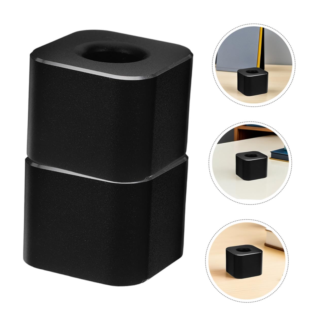Gatuida Quadratischer Stifthalter Stabiler Leicht zu Reinigender Schreibtisch Organizer aus Aluminiumlegierung 4 Stück-pack mit Quadratischer Basis in Schwarz für Schüler und Lernräume
