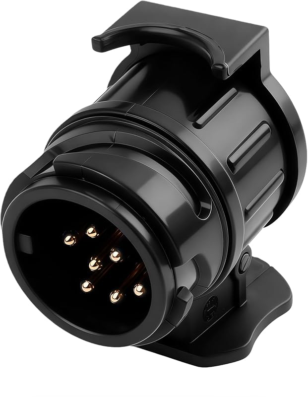 13 Pin to 7 Pin Towing Adaptor, Heavy Duty Waterproof Trailer Plug Converter, Universal 13 Pin Trailer Plug Socket Adaptor for Car Caravan Camper Van, Truck Trailer Durable 12V Connector Black