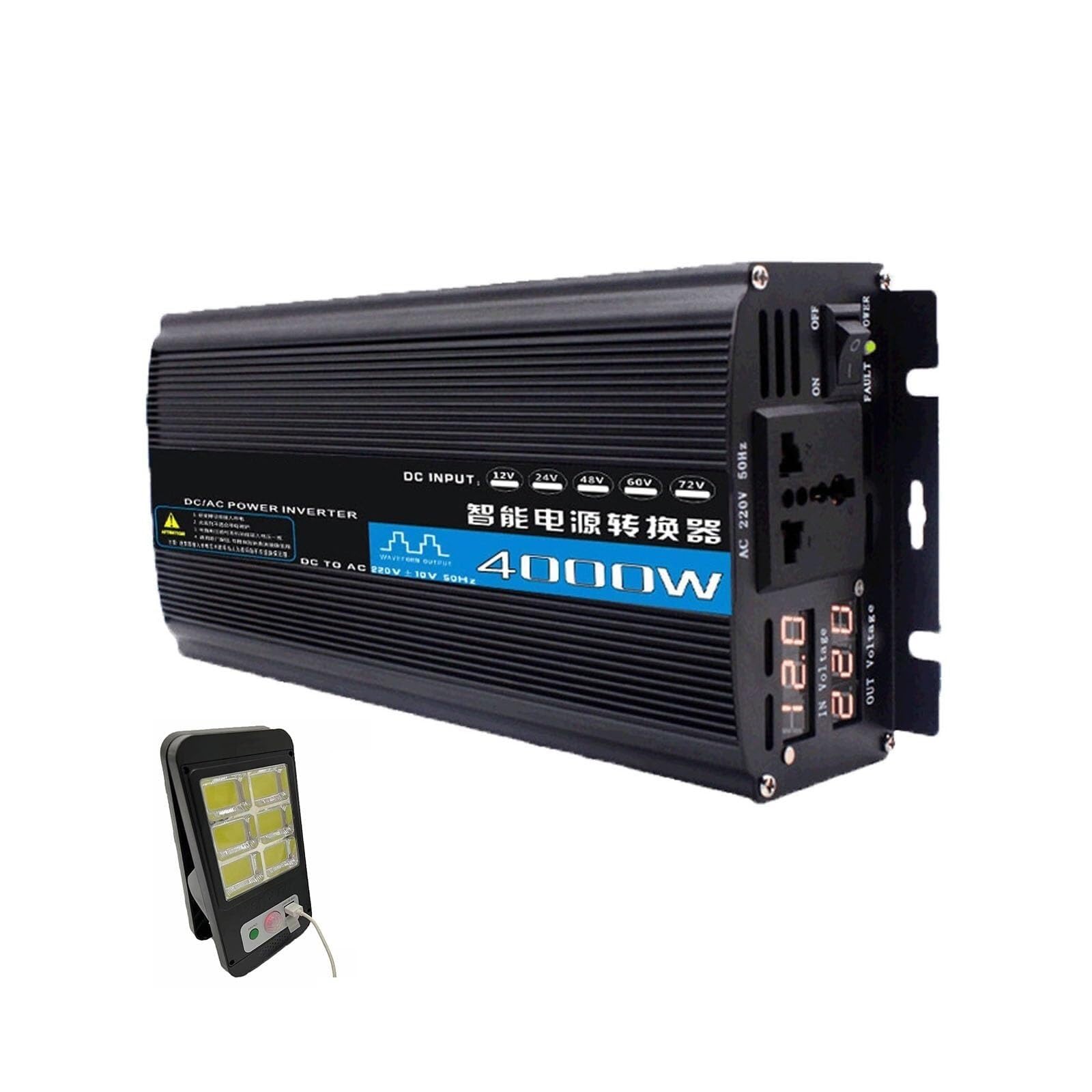 Convertisseur 24V 220V 4000W avec prise secteur pour optimiser l'énergie domestique