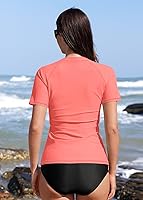 Vista 192 de BesserBay Women’s Rash Guard Shirt UPF 50+ Half Zip Short Sleeve Quick Dry Swim Shirt Swimsuit Tops