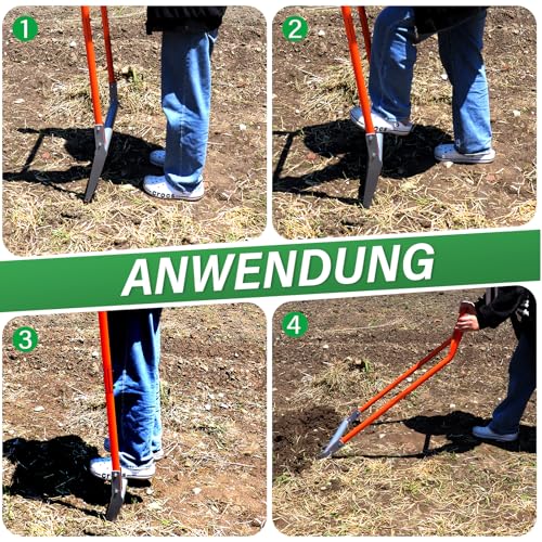 Grabegabel,5-zinkiges Broadfork Ergonomisches U-förmiges Design Robustes grabgabel,geeignet für Gartenarbeit,Bodenbearbeitung,landwirtschaftliche Arbeiten,Graben, Aufbrechen von Erde und Belüften