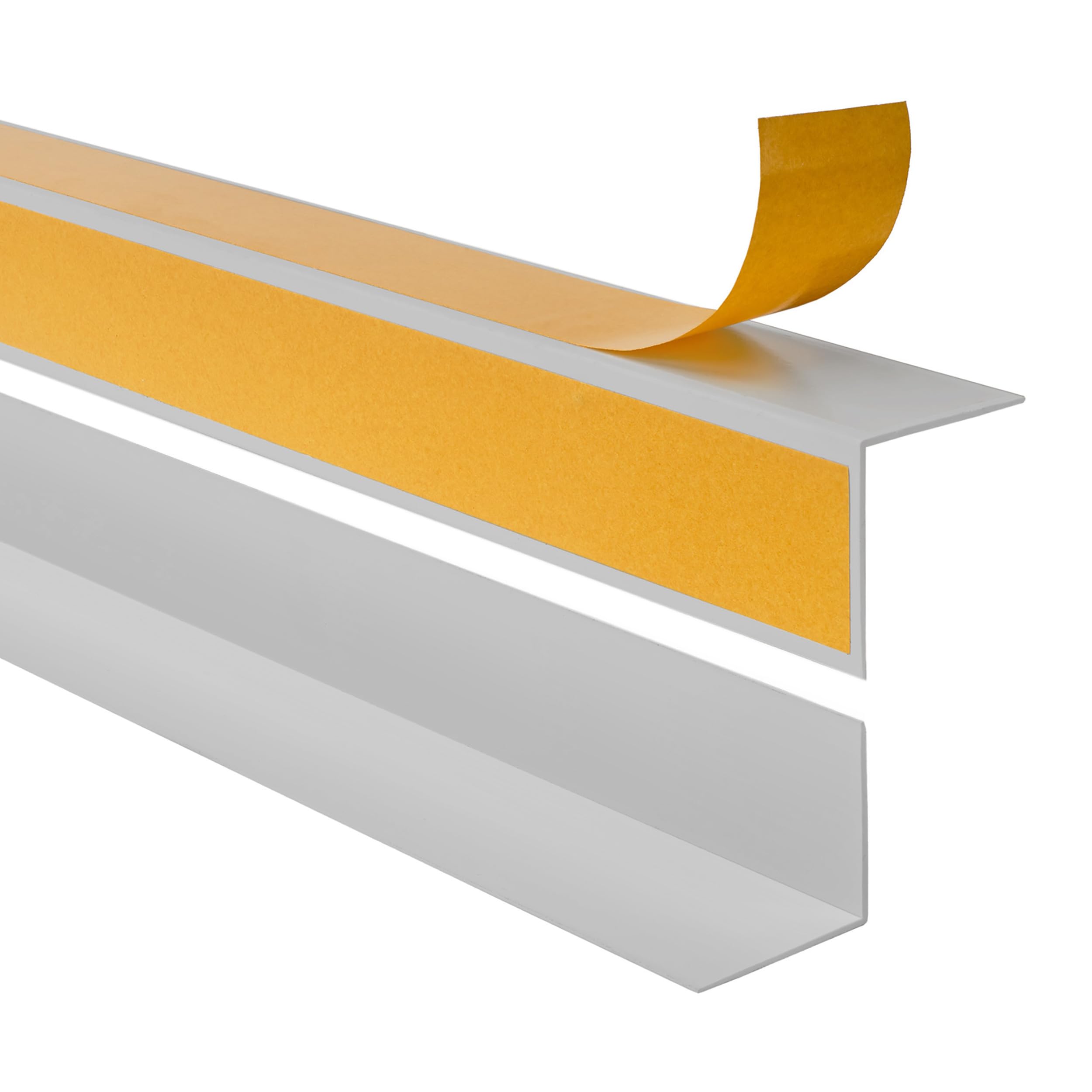 Quest Winkelleiste Kantenschutz Selbstklebend – Kunststoff PVC – für Innenecken – 35x35mm, 100cm, Grau