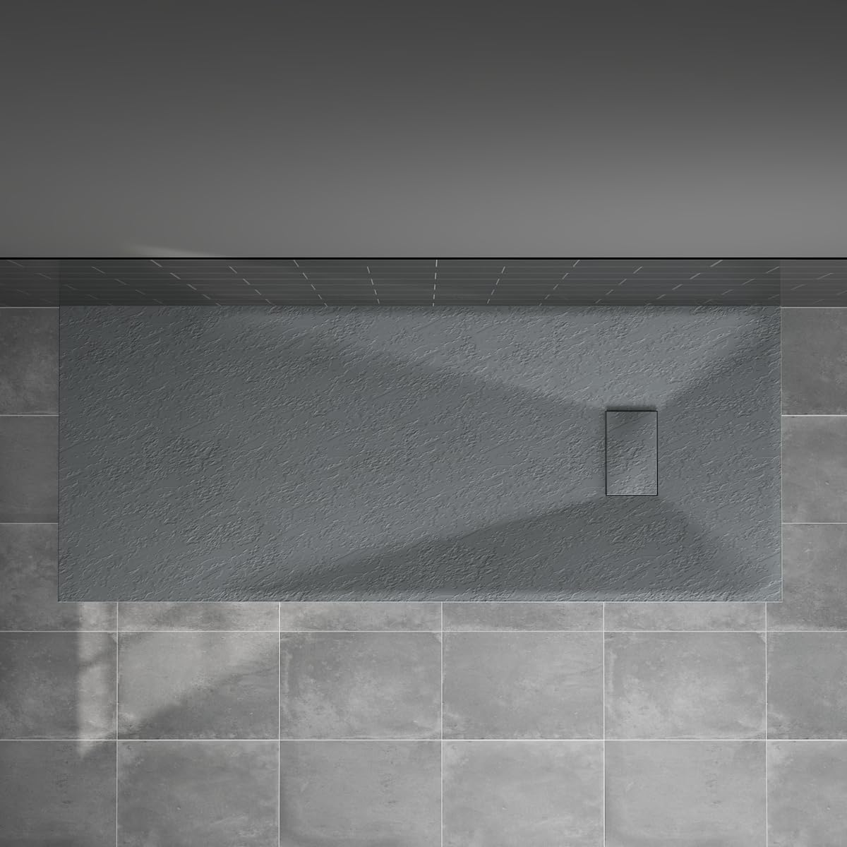 Blümme Anthracite Rectangle Shower Tray 1700X700mm Bathroom Smc Slip-Resistant Flat Shower Base For Shower Enclosure Cubicle And Wetroom