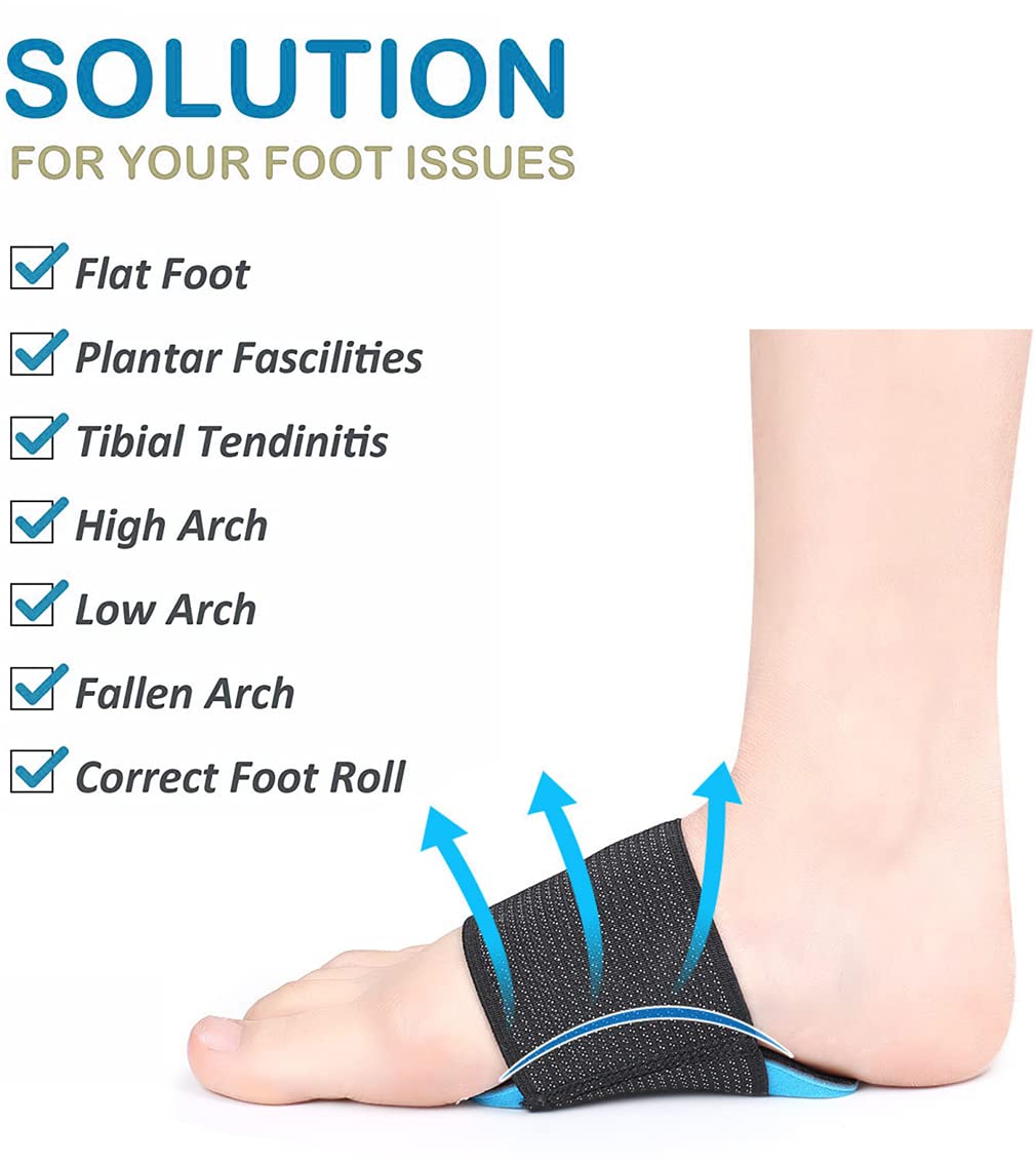Arch Support Pads, 1 Pair Compression Flat Feet Cushioned Support Sleeves, Plantar Fasciitis Foot Pain Relief for Fallen Arches & Flat Feet, for Men & Women - Image 2