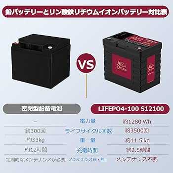 Amazon.co.jp: アクアドリーム リン酸鉄リチウムイオン