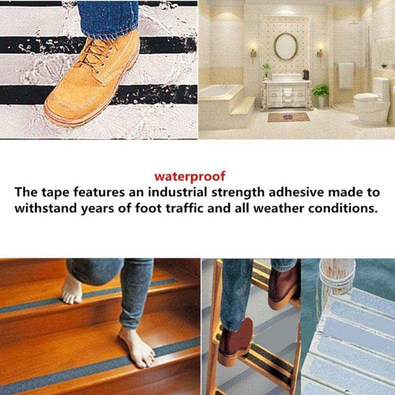 Image of UCRAVO Heavy Duty Anti Slip Grip Tape, High Traction 80 Grit Non Slip Tape, Waterproof Outdoor Black Grip Tape for Outdoor Indoor Stairs Safety Walk (5Cm X 5M) (Non Slip)