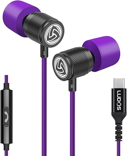 Miniatura 22 de LUDOS Auriculares con cable ultra para oídos, con 5 años de garantía, auriculares con micrófono, cancelación de ruido, con espuma de memoria para