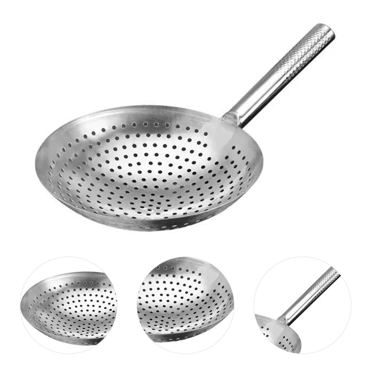 Schiumarola Grande in Acciaio Inox Argento 1 Pezzo per Cucina | Filtro a Maglia Fine, Separa Olio Bollente o Acqua, per Ristoranti e Bar