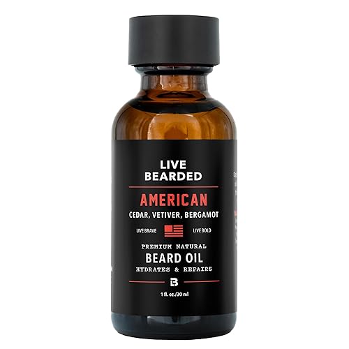 Live Bearded Aceite para barba, 1 fl oz  Jojoba totalmente natural de primera calidad  Fabricado en los Estados Unidos  Cuidado del cabello y la