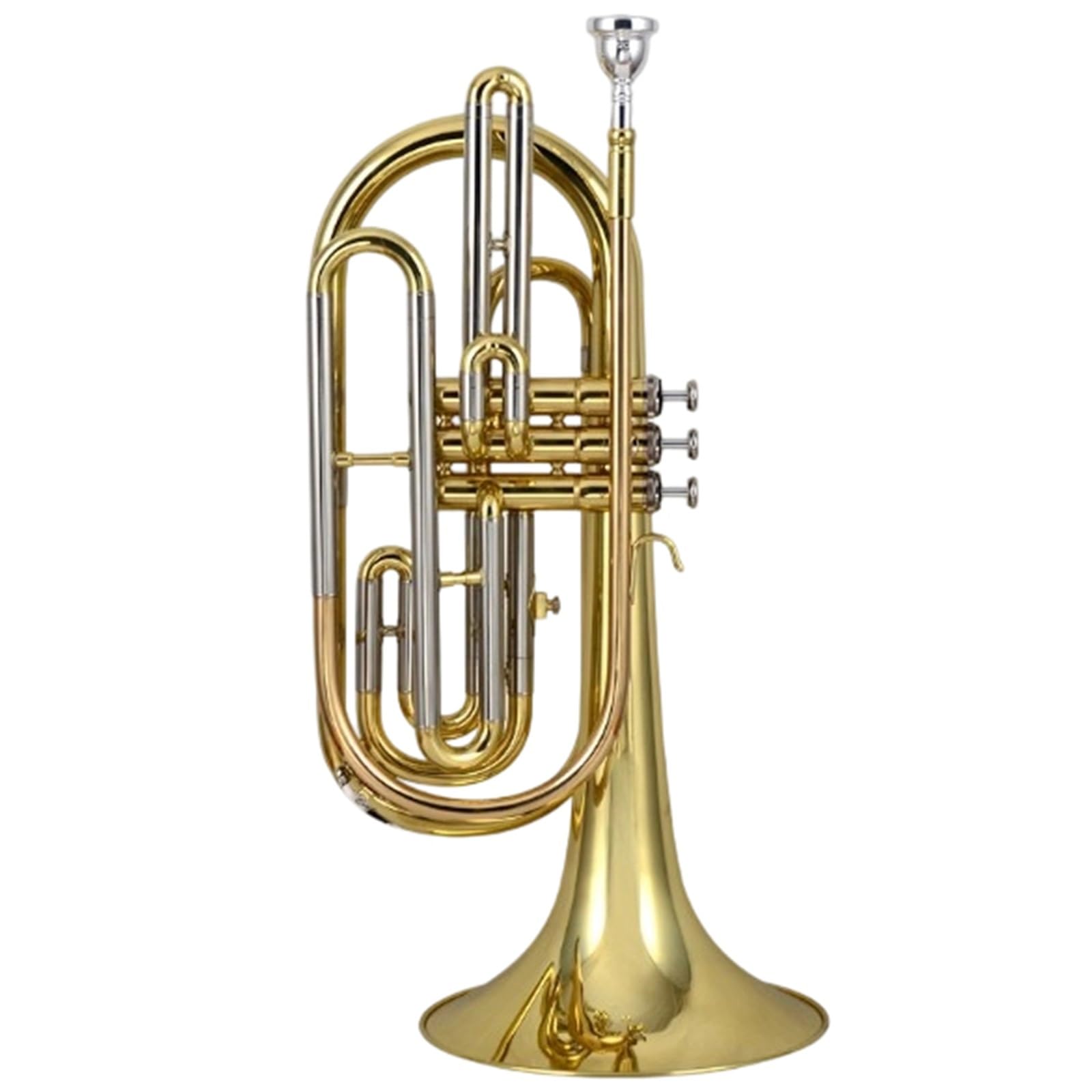 Puzon Dla Początkujących Standardowy Puzon Marszowy Bb Tuba Tonowa Pozłacana Niklowana Posrebrzana Tuba Z Białego Mosiądzu(Gold)