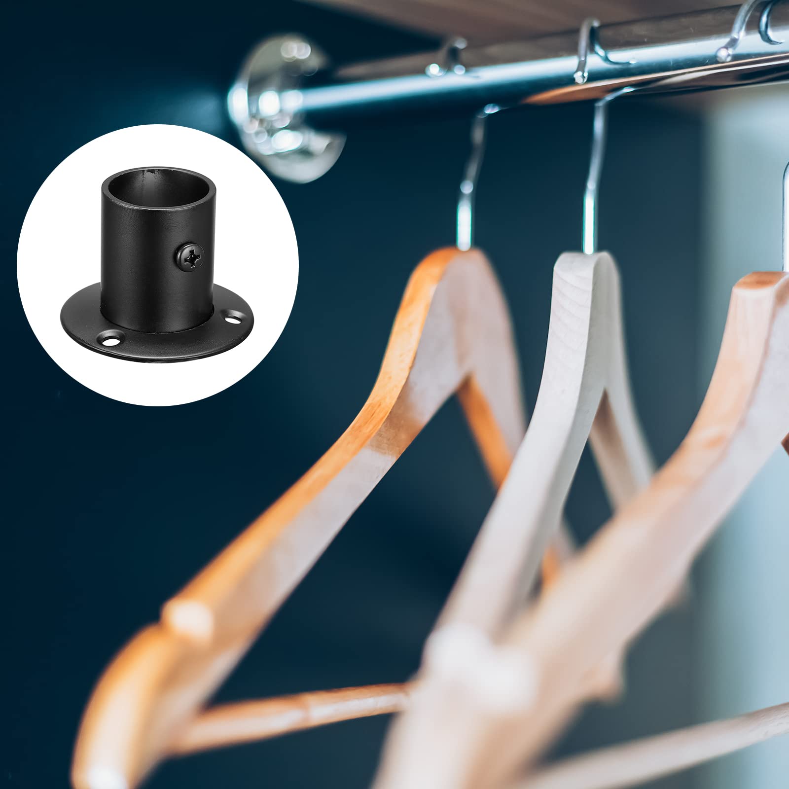 Sourcing Map Schrankstangen-Endstützen 2er Set - Edelstahl Halterung Für 22mm Stangen