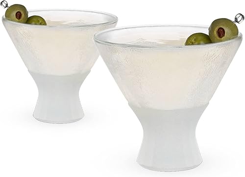 Miniatura 11 de HOST Freeze - Tazas de enfriamiento aisladas para Martini, juego de 2 vasos de cóctel de plástico con gel congelador de doble pared sin tallo, 9 oz