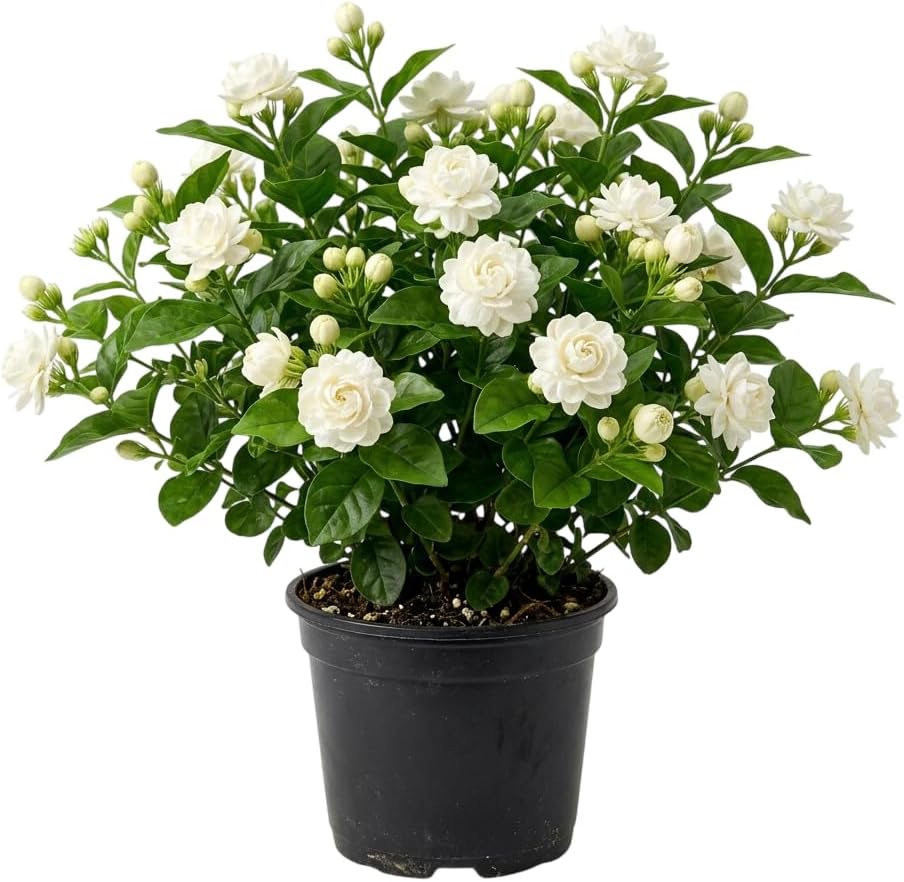 Grand Duke Jasmine Live Plant Double Jasmine Shurb White Jasmines Flowers Bush Frangant Flower Plant 5-7 Inch Tall in 3 Inch Pot