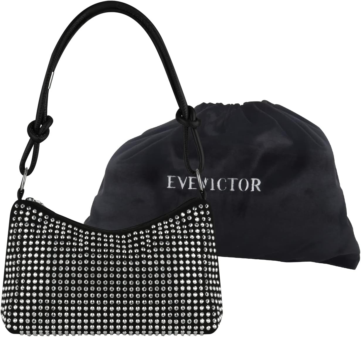 Clutch Purse for Women, Sparkly Hobo Bag, Stud Rhinestone Shoulder Bag, Bling Crossbody Handbag, Chic Money Hand Bag for Date, Party, Prom, Coocktail - Image 6