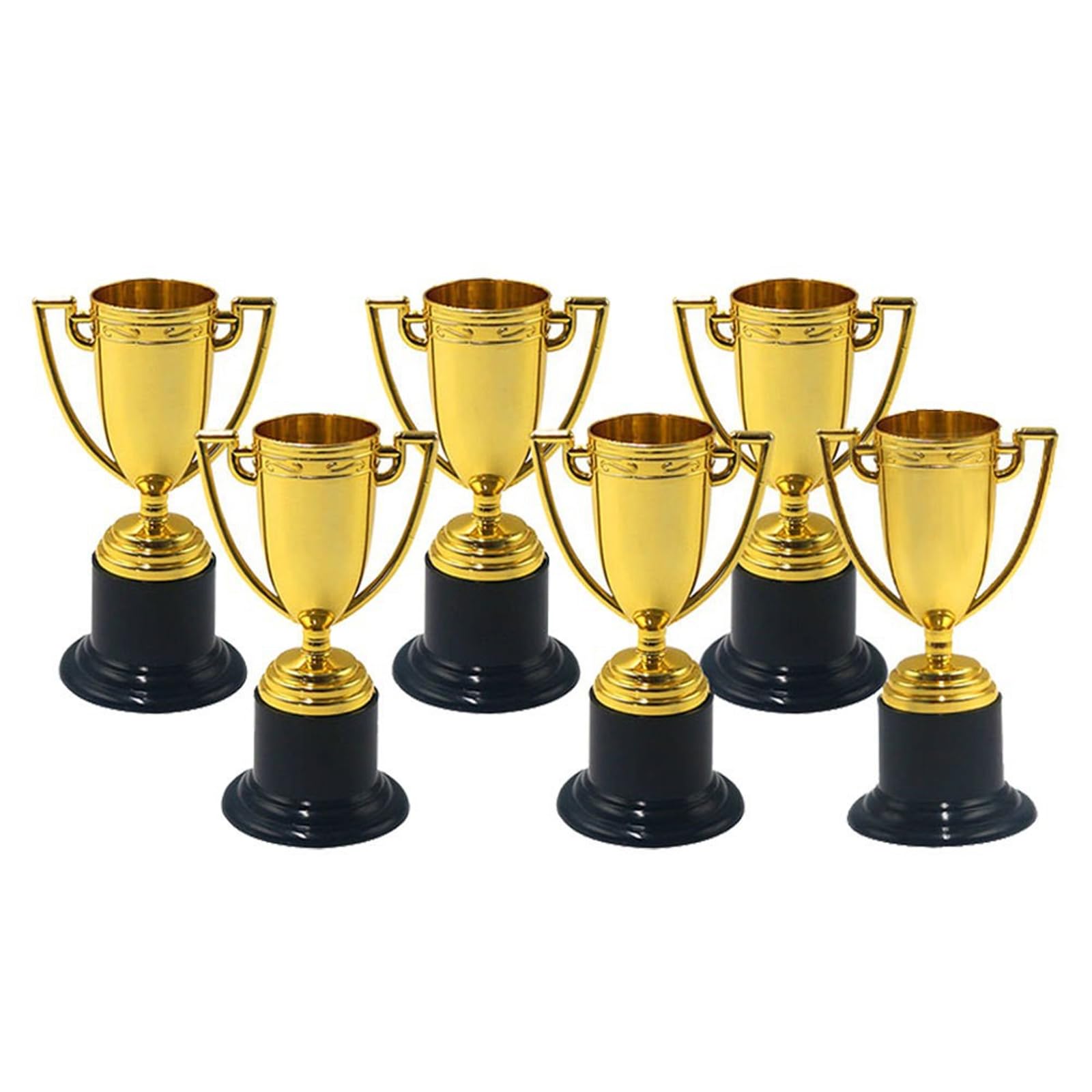 Mini Trophées Dorés,6 Petits Trophées en Plastique pour Anniversaires d'Enfants Tournois Sportifs Récompenses Scolaires Cadeaux de Fête et Evénements de Bureau Décorations et récompenses polyvalentes