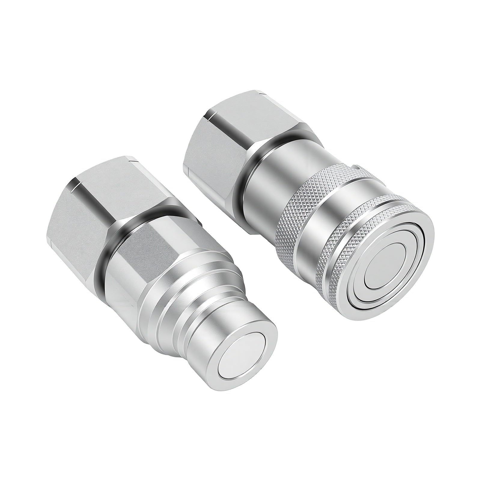 Zunate Conector Rápido de Metal para Sistemas Hidráulicos, Acoplador Hidráulico de Alta Resistencia con Tapa Antipolvo, Compatible con Agua, Gas, Vacío