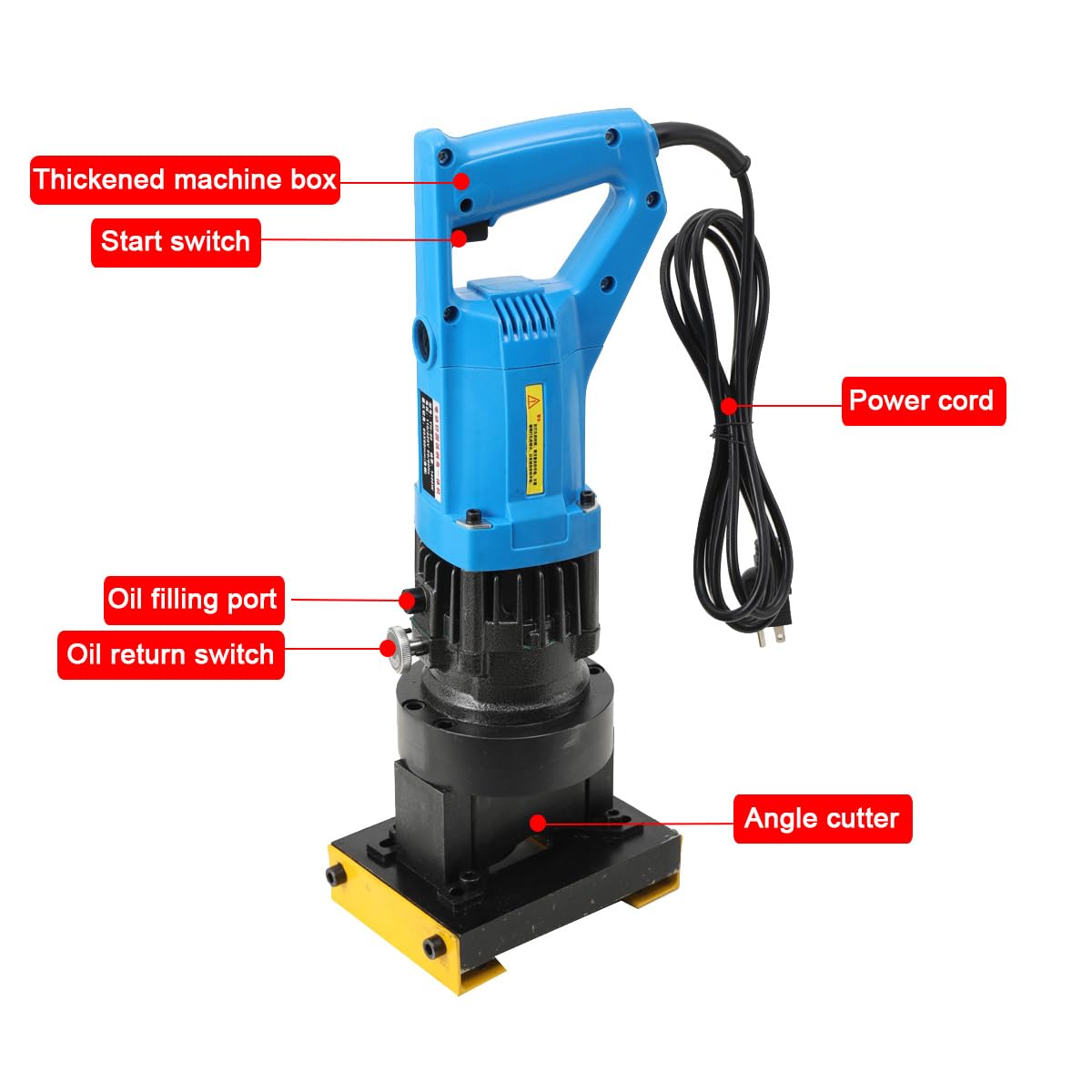 1400W Hydraulic Angle Iron Steel Cutter 110V Portable Electric Hydraulic Angle Iron Cutter for Steel Plate, Iron Plate, Aluminum Plate, and U-Steel cutting speed 2-3 seconds