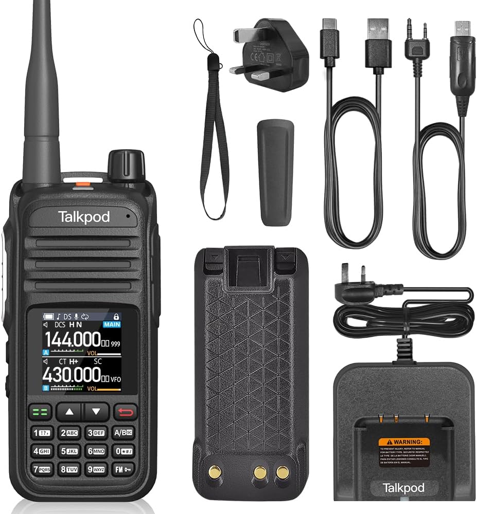 A36PlusMAX Dual Band Two Way Radio, 8W Output, Long Range Handheld Radio with 144-146/430-440MHz VHF UHF Receive, 3200mAh Battery, 1.44 inch Color Screen (Black)