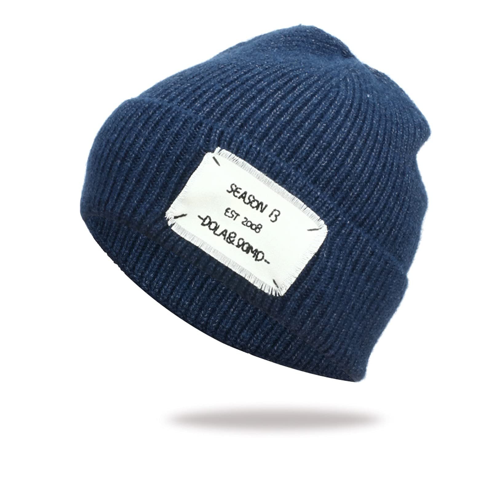 Beanie czapka męska damska zimowa ciepła miękka czapka dzianinowa Jersey Slouch Beanie Knit czapka czaszka czapka na kemping, jogging, prezent dla mężczyzn i kobiet, Marine, jeden rozmiar