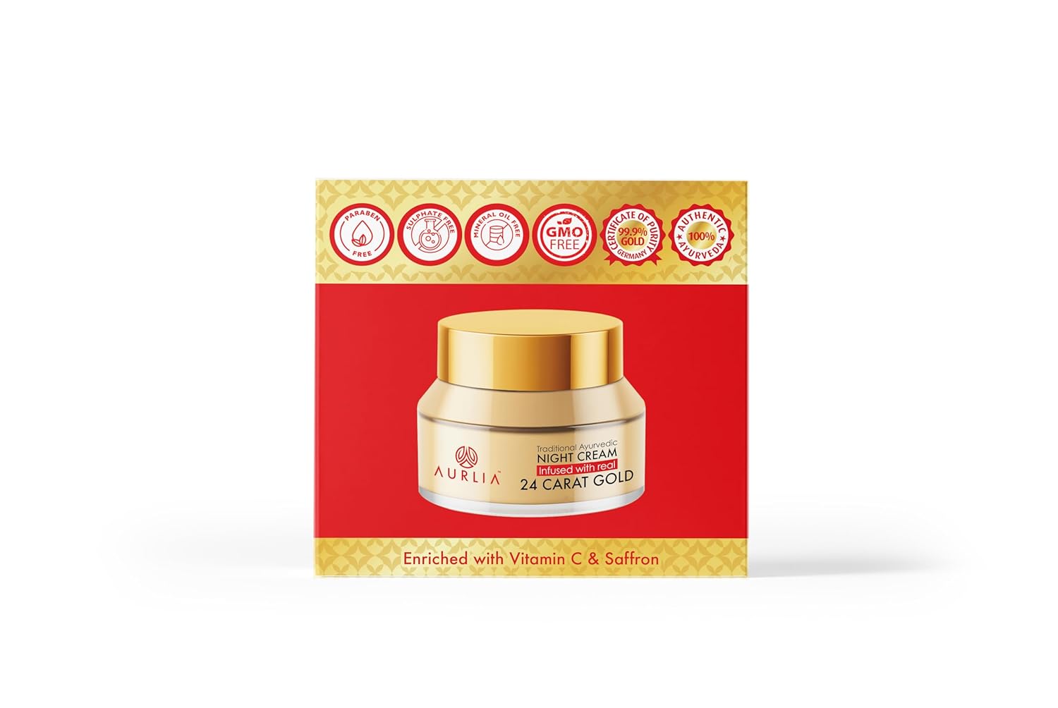 Aralia 24K Gold Ayurvedic Bath Bar 100g + 24K Gold Ayurvedic Day Cream 15g + 24K Gold Ayurvedic Night Cream 30g (145g) Aralia 24K Gold Ayurvedic Bath Bar 100g + 24K Gold Ayurvedic Day Cream 15g + 24K Gold Ayurvedic Night Cream 30g (145g)