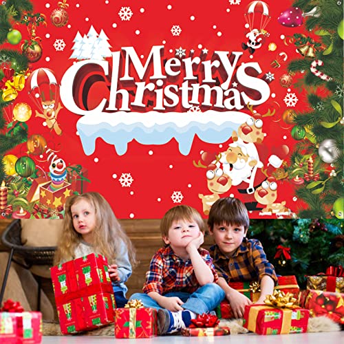 AOLOA Banner di Natale con fiocchi di neve - rosso...