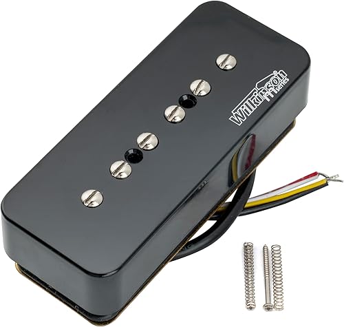 Wilkinson Serie M apilada P90 barra de jabón de cerámica de una sola bobina pastilla puente pastilla 16K para guitarra eléctrica estilo SG LP, negro