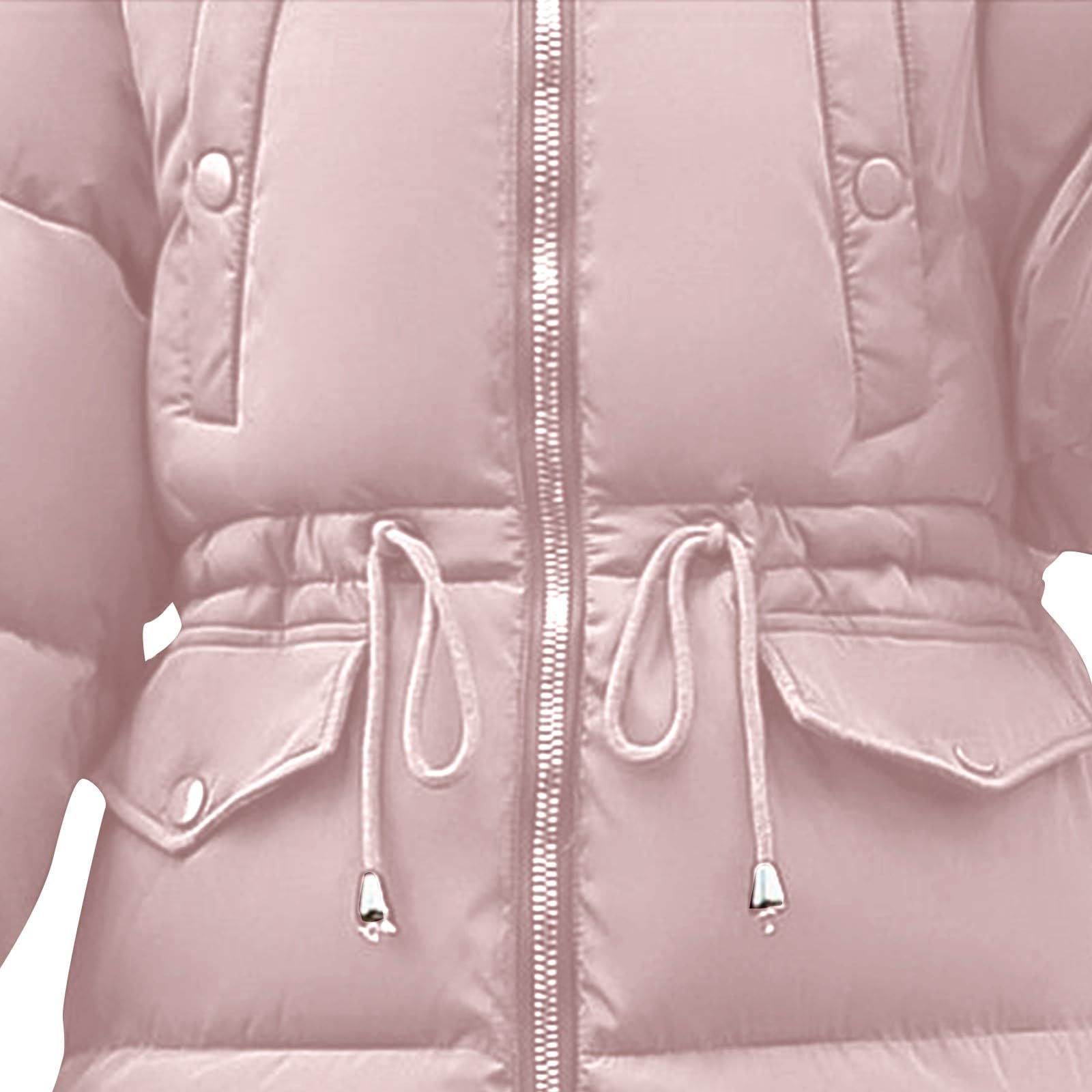 Manteau Femme Hiver Chaud Rembourrée Polaire Parka Manteau à Capuche Zippé Chaud Blouson Matelassée Épaisse Veste Mi Longue Blouson avec Poches