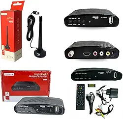 Conversor Digital Tomate MCG-666 com Antena Externa, Full HD, HDMI, USB, Gravador, Controle Remoto