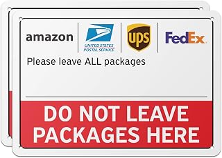 10"x7" Aluminum Yard Sign for Deliveries - "Do Not Leave packages Here" - 2 Pack