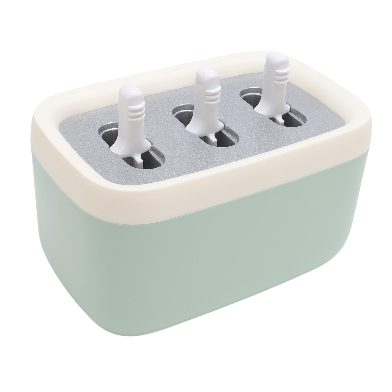Pongnas Macchina per il Ghiaccio – Macchina per il Ghiaccio Riutilizzabile in Lega di Alluminio a 3 cavità con 6 Bastoncini e Imbuto per Gelato Fatto in Casa, Yogurt e Snack Estivi Fai-da-te (GREEN)