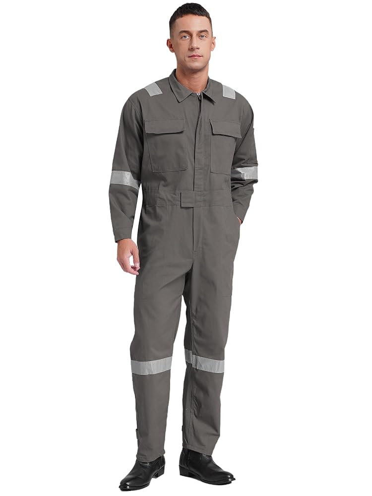 Amazon.com: YiZYiF Men One Piece Reflective Strips Coverall