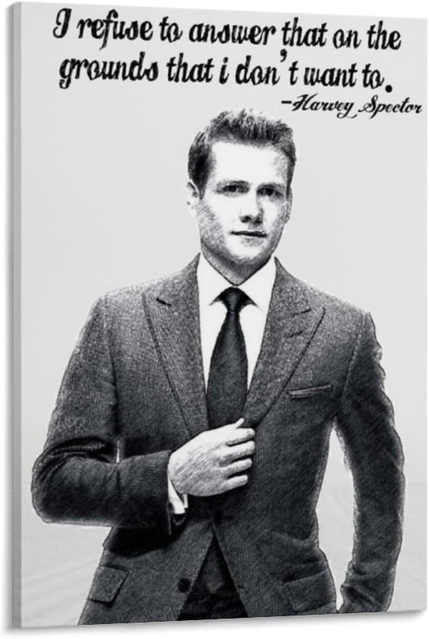 ETOMEY TV Show Harvey Specter Motivational Quote Portrait