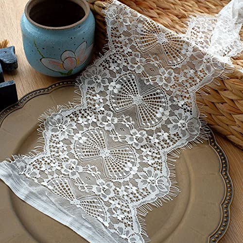 Pizzo Nero Per Cucito 3 Metri - Larghezza 24 Cm, Per Decorazioni, Costumi, Fai Da Te, Ideale Per Vestiti E Tende - Foto 8