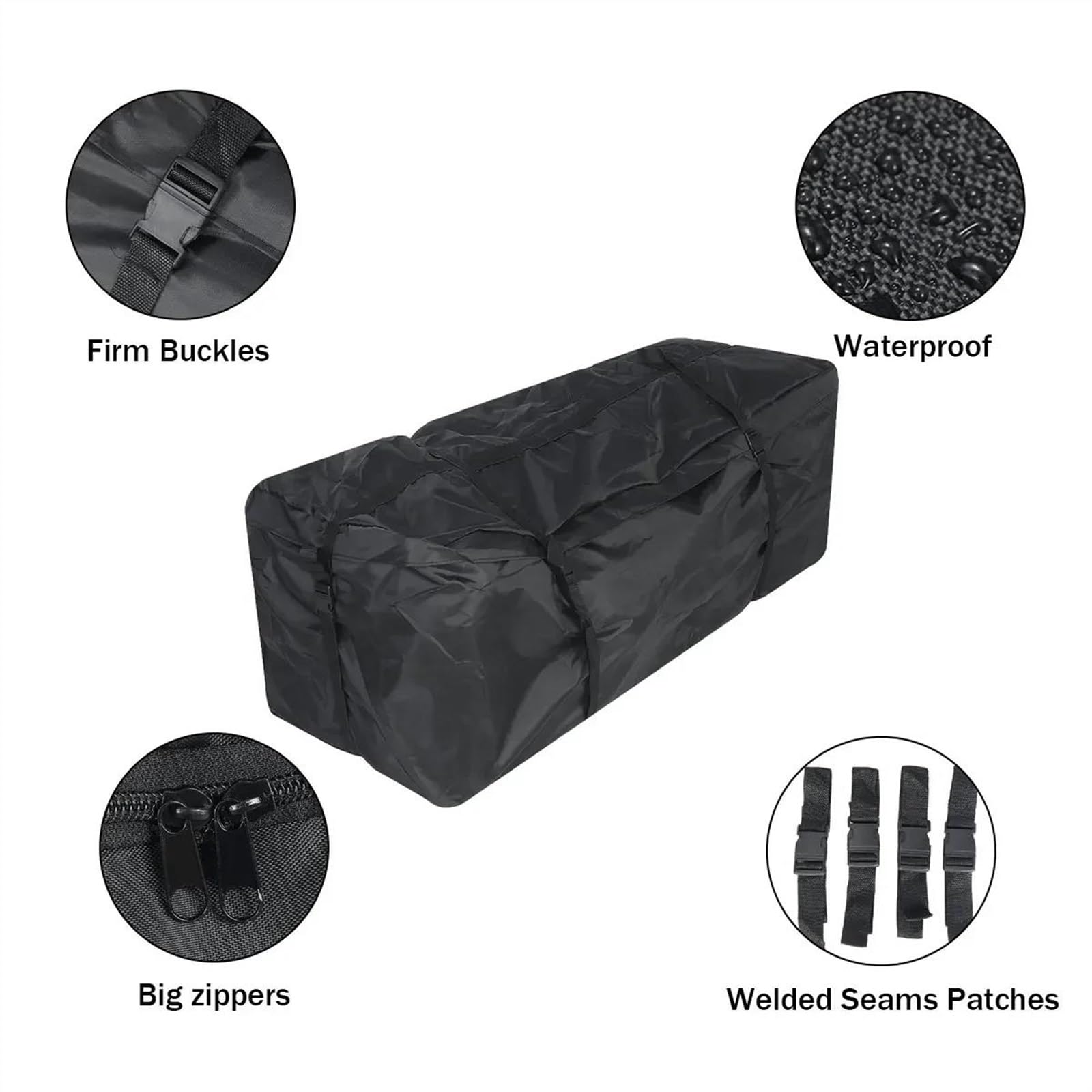 EMENAR Barras Techo 142x48x51cm, Bolsa para Techo De Coche, Caja De Carga para Techo De SUV, Bolsa De Almacenamiento para Furgoneta Camper Baca De Coche
