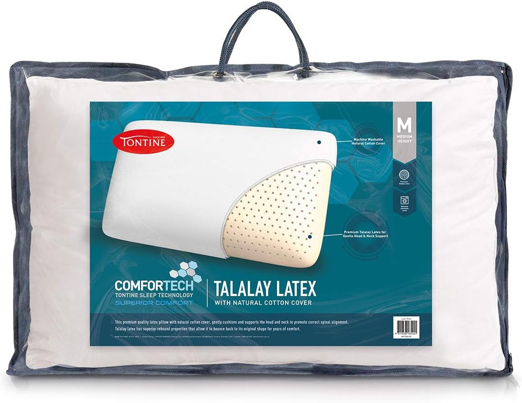 Tontine Comfortech Talalay Latex Pillow, Medium Height, Medium Softness